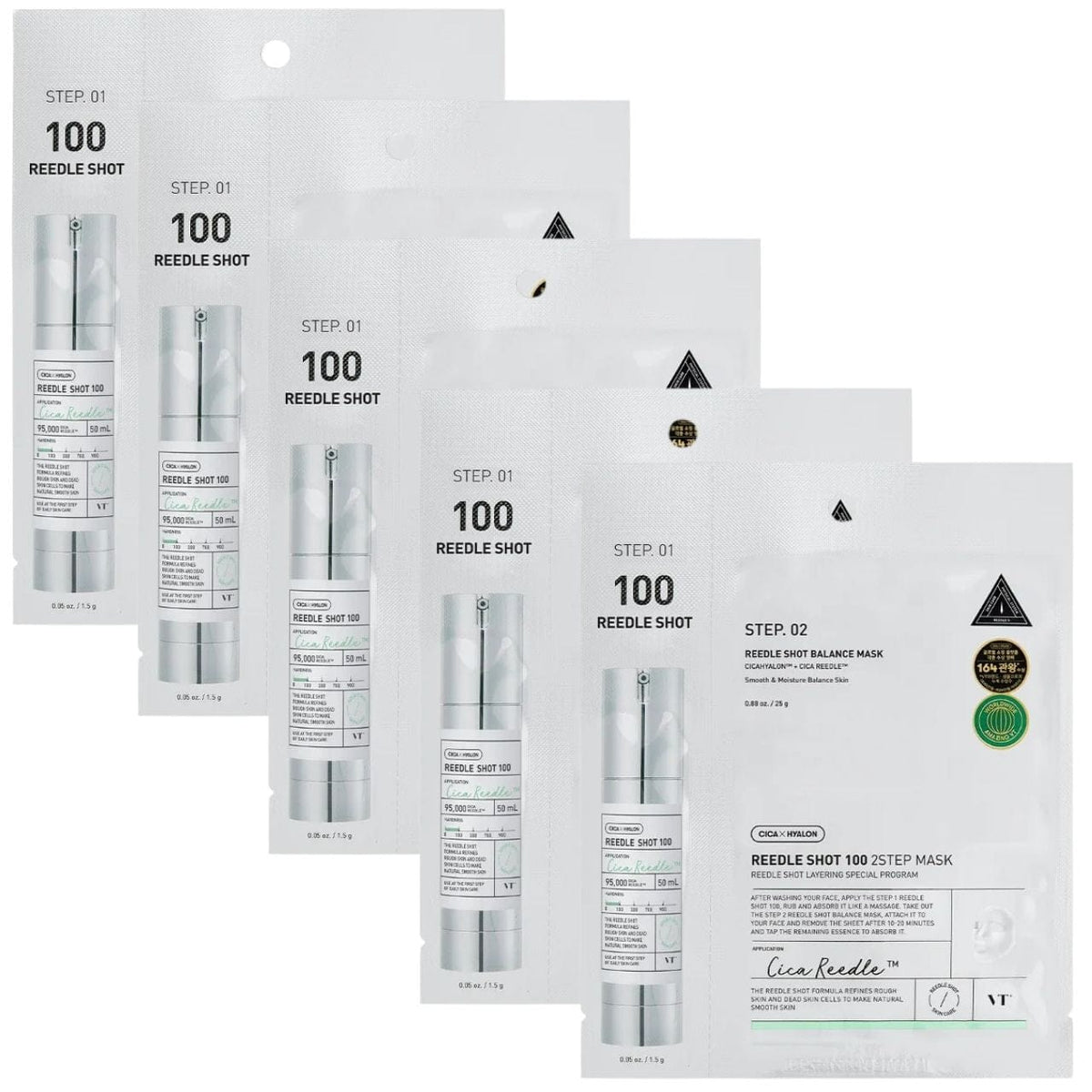 VT Cosmetics Reedle Shot 100 2- Stage Hydrogel Mask - 5 Pieces